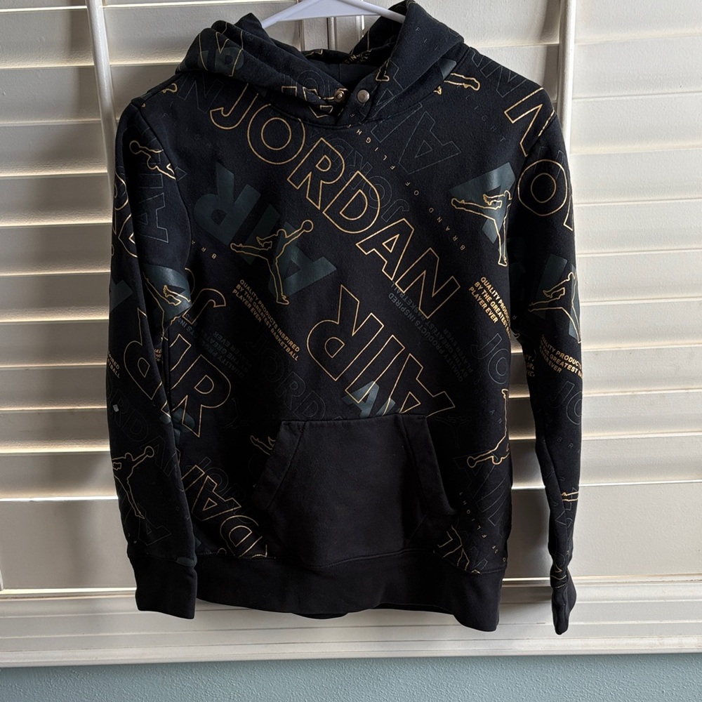 Jordan Black Hoodie with Gold Details
